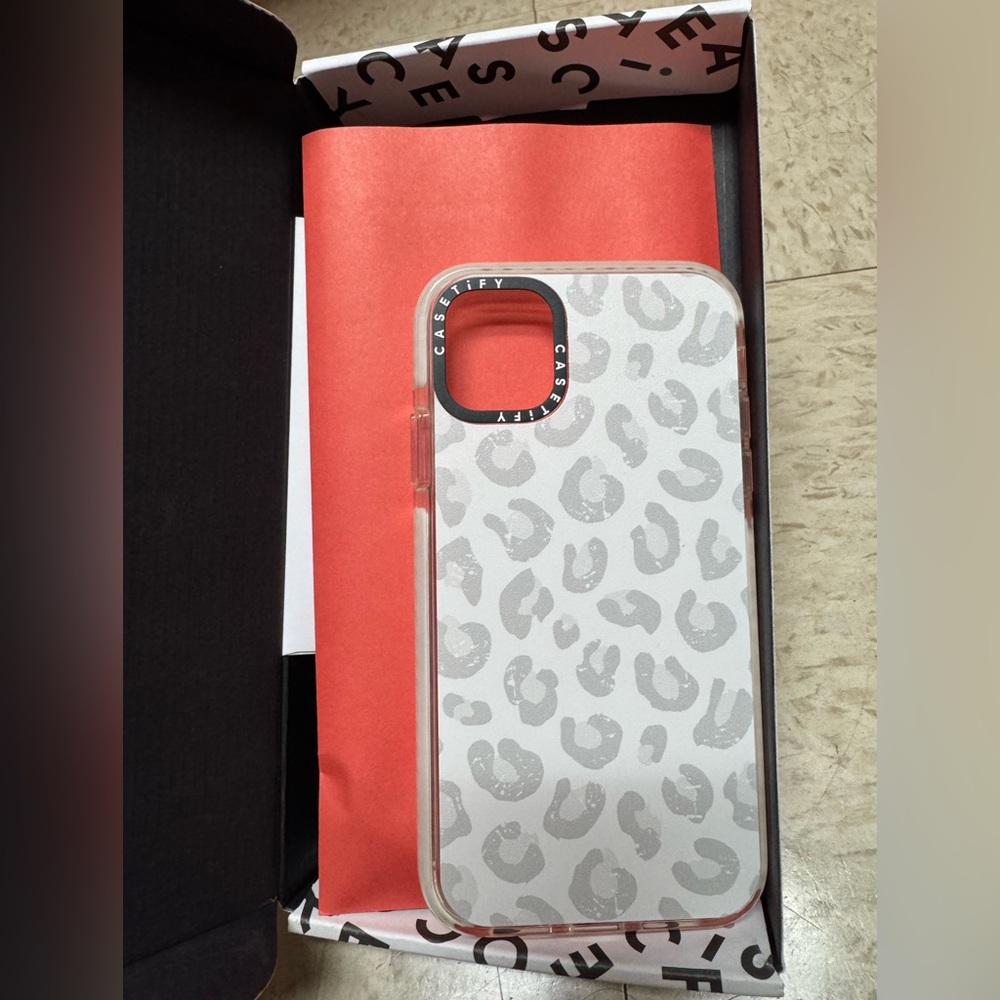 Casetify Gray Leopard Print iPhone 12 Case